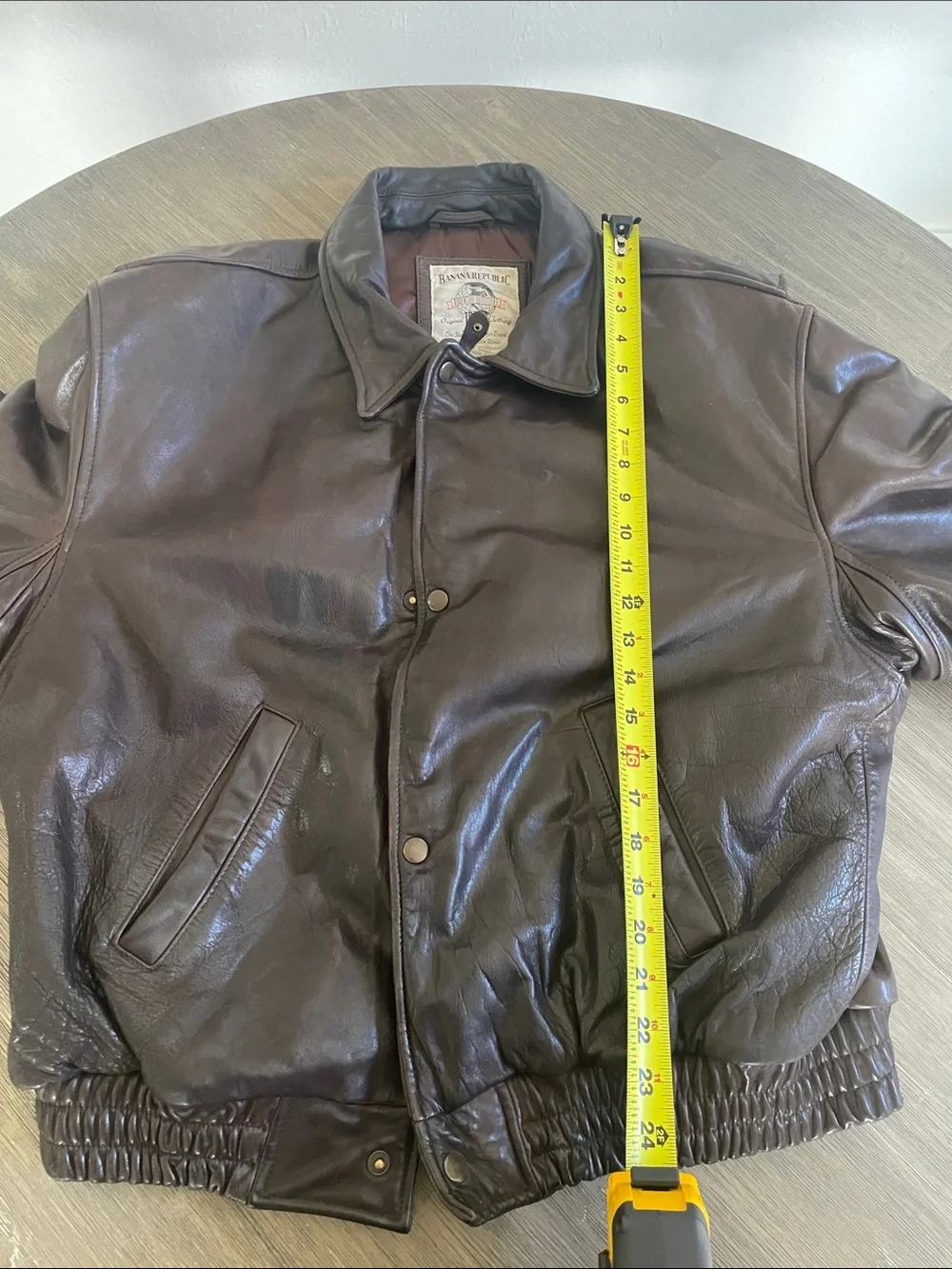 Vintage Banana Republic Dark Brown Leather Bomber Jacket